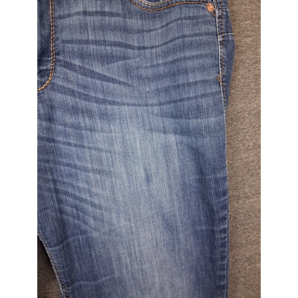 Ariat Womens Jeans 33R Blue Denim Rosa Perfect Boot Cut Thick Stitch Western - Picture 3 of 11